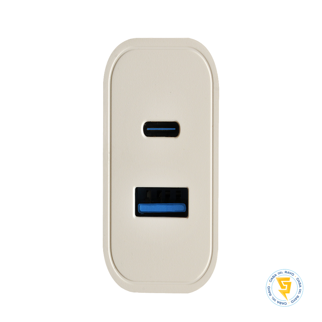 CARGADOR DE PARED DOS PUERTOS USB-C + USB-A TECMASTER