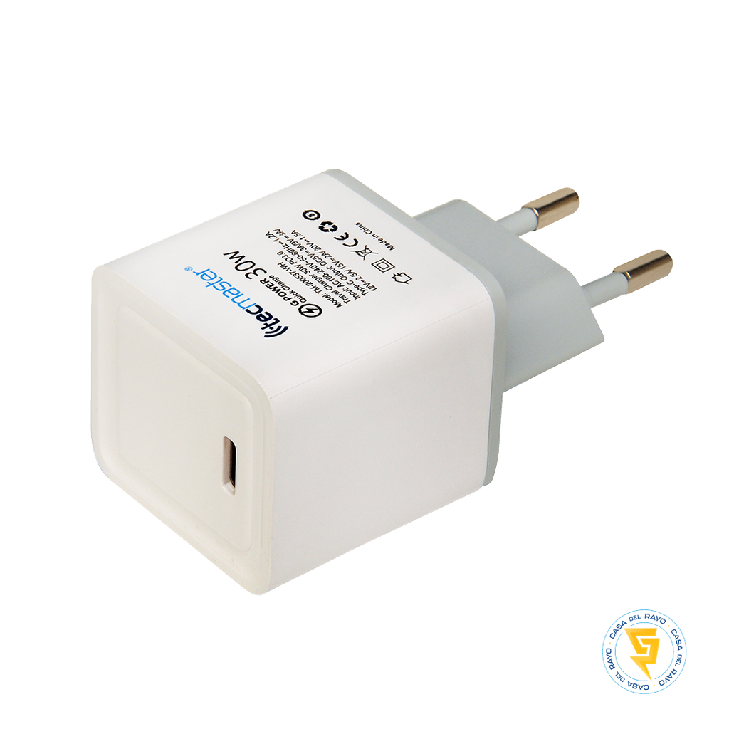 CARGADOR DE PARED TIPO-C PD3.0 30W TECMASTER
