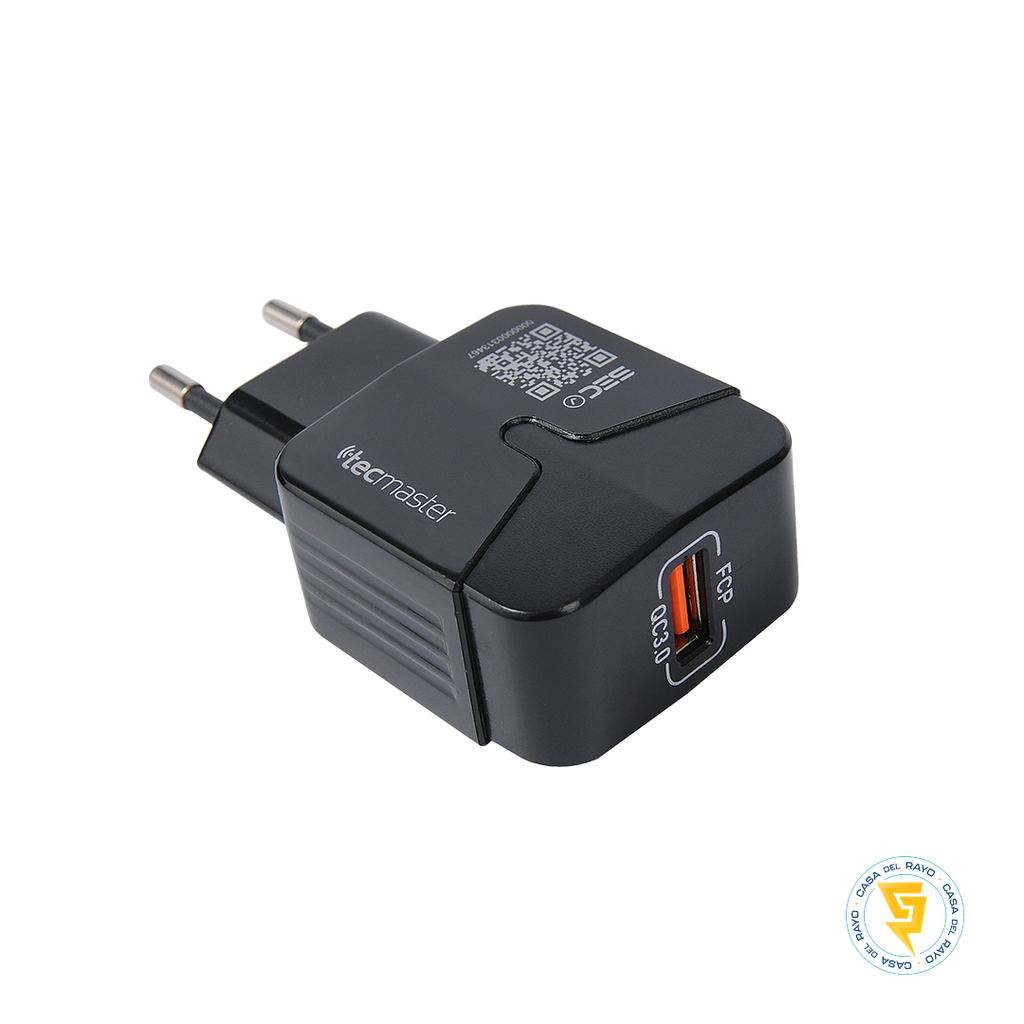 CARGADOR DE PARED USB 3A QUICK CHARGE TECMASTER