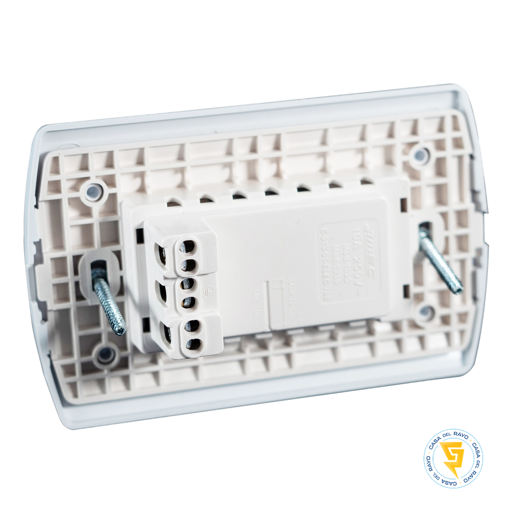 ENCHUFE HEMBRA DOBLE 2P+T 10A COMPACTO ARIS PRO BLANCO MEC