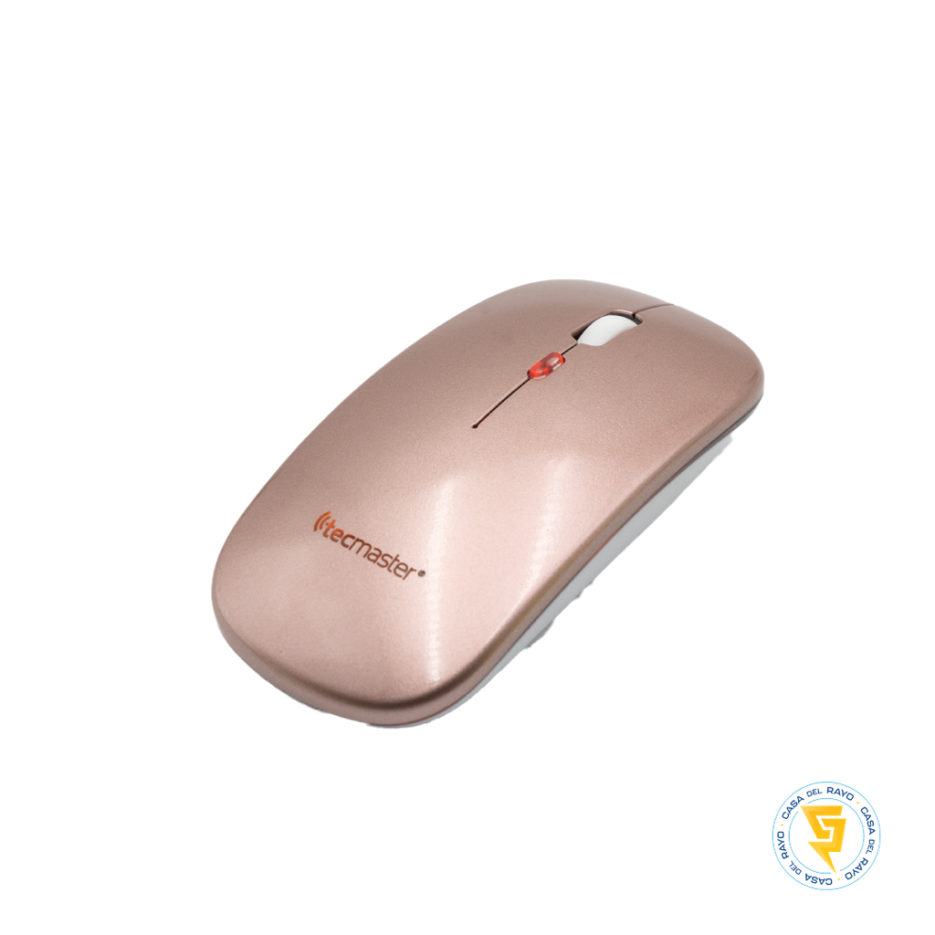 MOUSE DUAL RECARGABLE INALAMBRICO USB Y BT V5.0 ROSADO TECMASTER