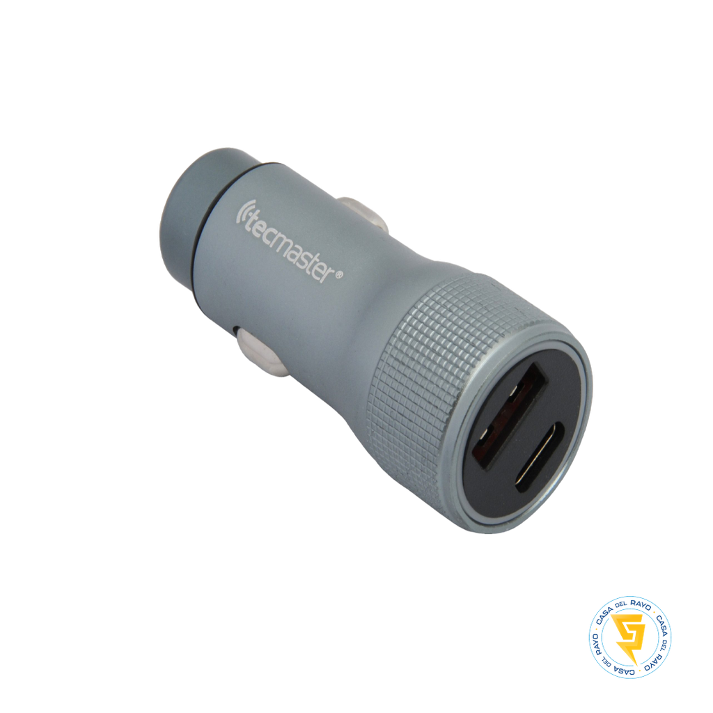 CARGADOR USB-A + TIPO-C PARA AUTOMOVIL 20W TECMASTER
