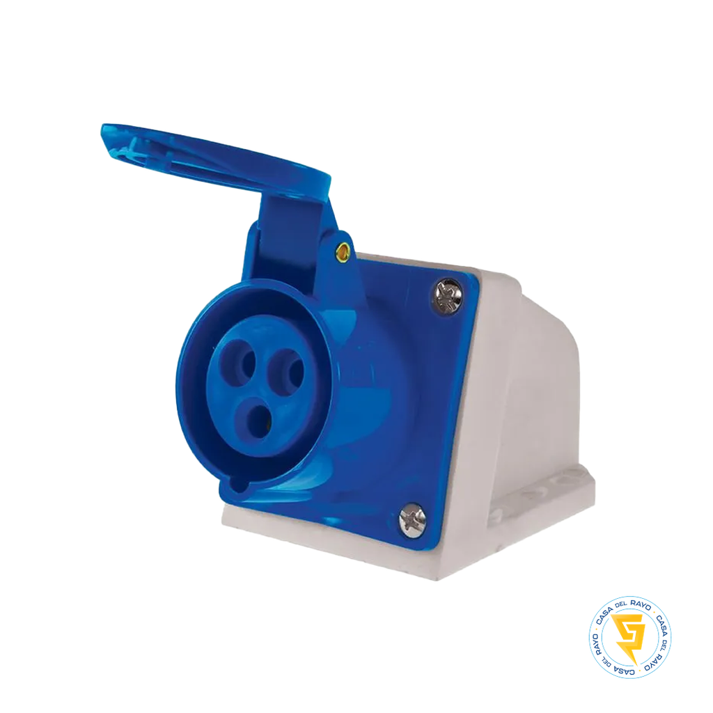 HEMBRA SOBREPUESTA INDUSTRIAL 16A 2P+T AZUL 220V IP44 EKOLINE
