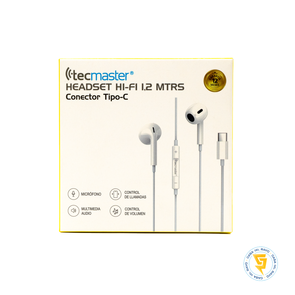 AUDIFONOS HI-FI 1.2MT USB TIPO C TECMASTER