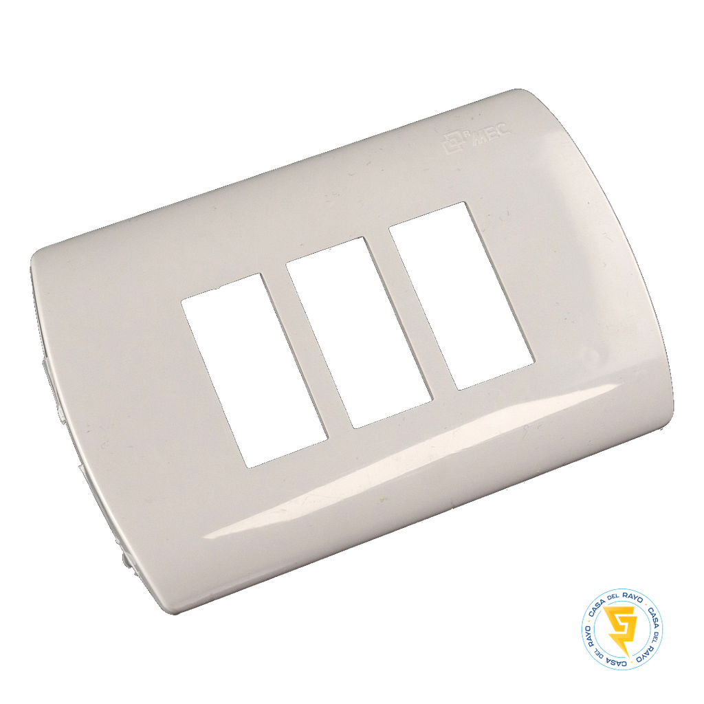 PLACA 3 MODULOS C/SOPORTE BLANCO ARIS MEC