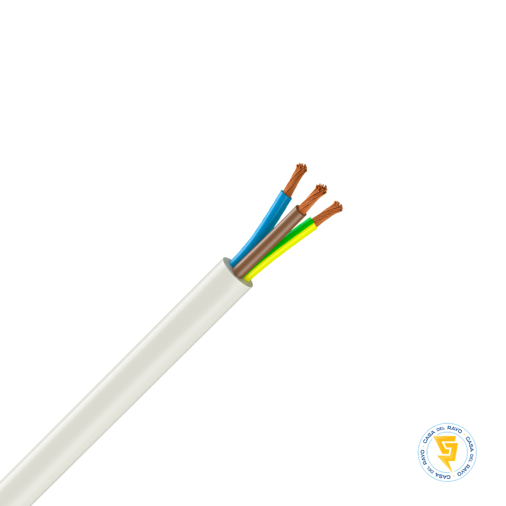 CORDON ELECTRICO H05VV-F 3X1,5MM BLANCO