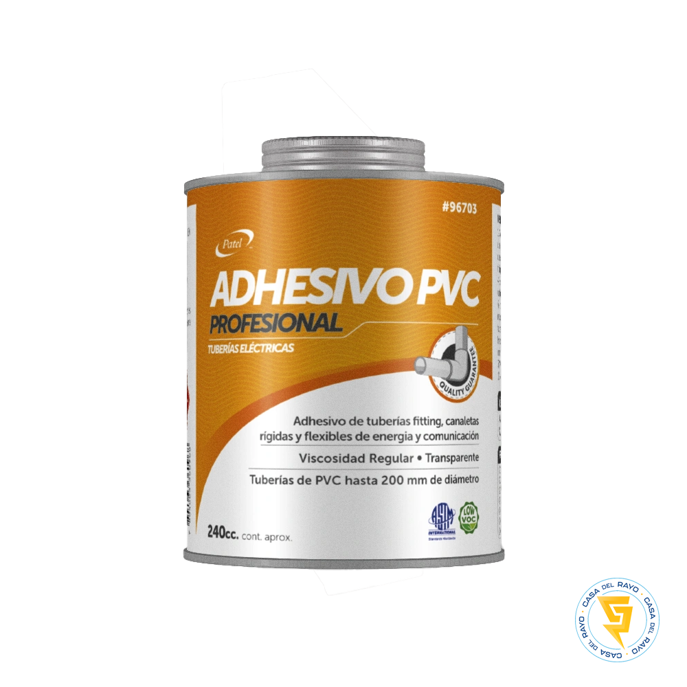 PEGAMENTO ADHESIVO PVC ELECTRICO TARRO 240CC PATEL