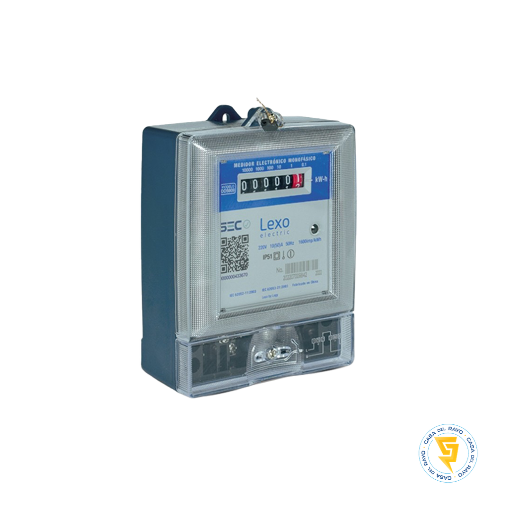 MEDIDOR ELECTRONICO MONOFASICO ANALOGO 10(50)A CALIBRADO DDS608 LEXO