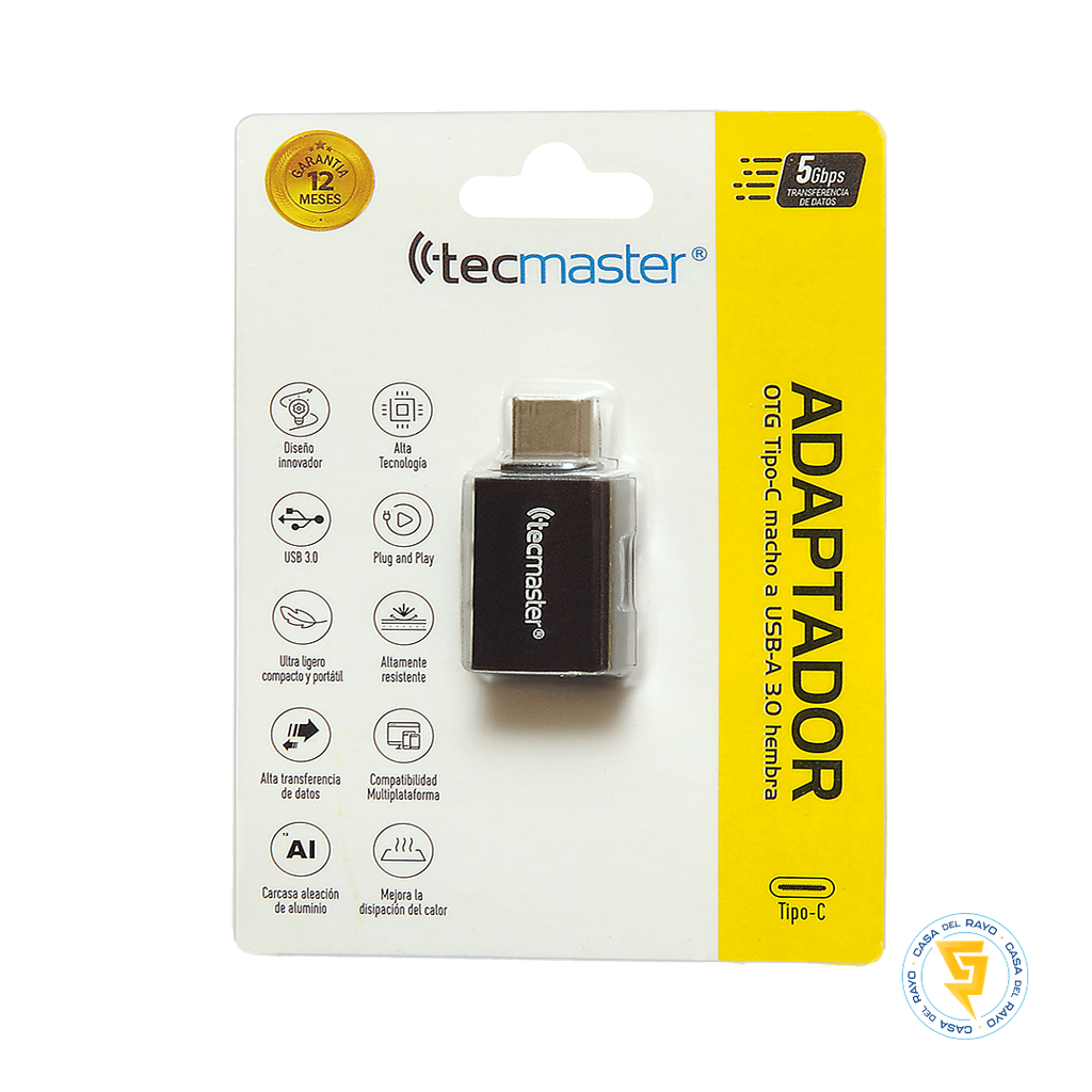 ADAPTADOR OTG TIPO-C A USB-A-3.0 HEMBRA TECMASTER