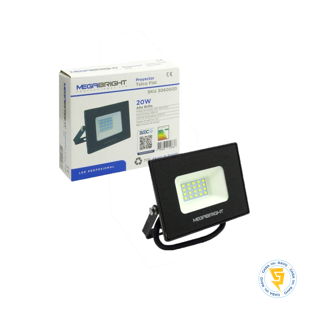 PROYECTOR LED IP65 20W MEGABRIGHT 6.000K