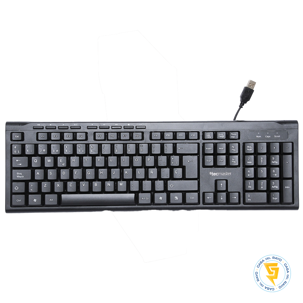 TECMASTER TECLADO MULTIMEDIA USB CABLEADO