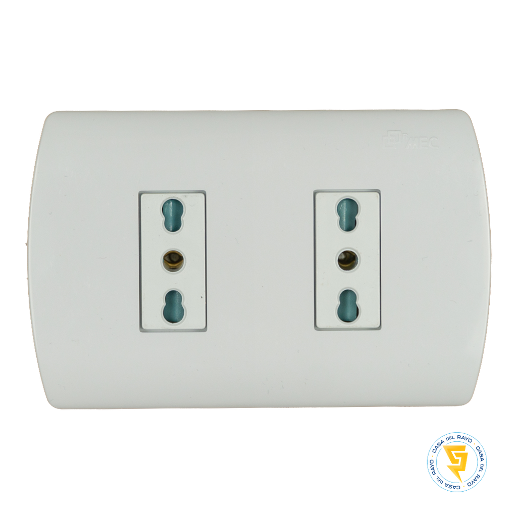 ENCHUFE DOBLE 2P+T 10/16A COMPACTO ARIS PRO BLANCO MEC
