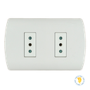 ENCHUFE HEMBRA DOBLE 2P+T 10A COMPACTO ARIS PRO BLANCO MEC