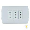 ENCHUFE HEMBRA TRIPLE 2P+T 10A COMPACTO ARIS PRO BLANCO MEC