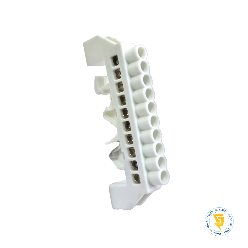 BARRA DE BRONCE AISLADA RIEL DIN 10 POSICIONES