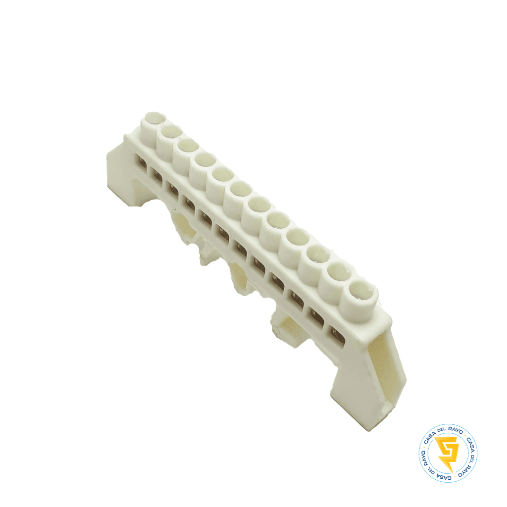 BARRA DE BRONCE AISLADA RIEL DIN 12 POSICIONES