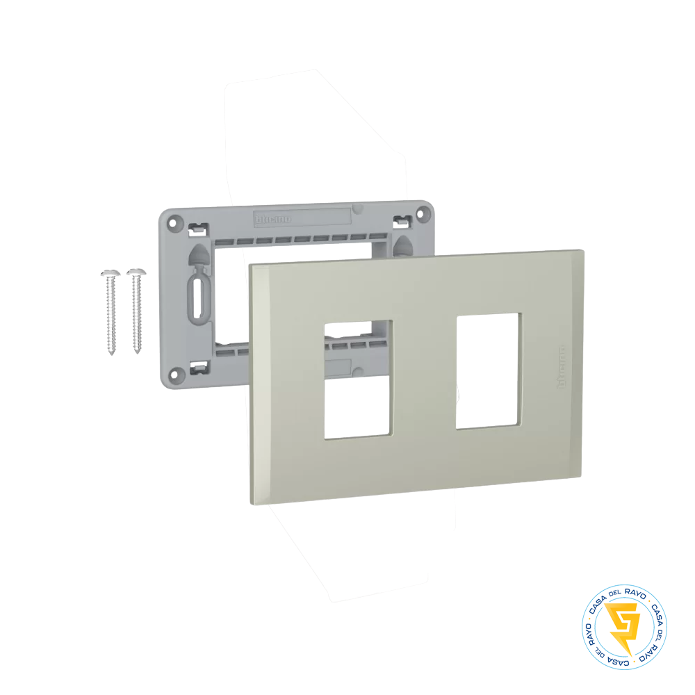 PLACA 2P CON SOPORTE TERRA NOBILE BTICINO