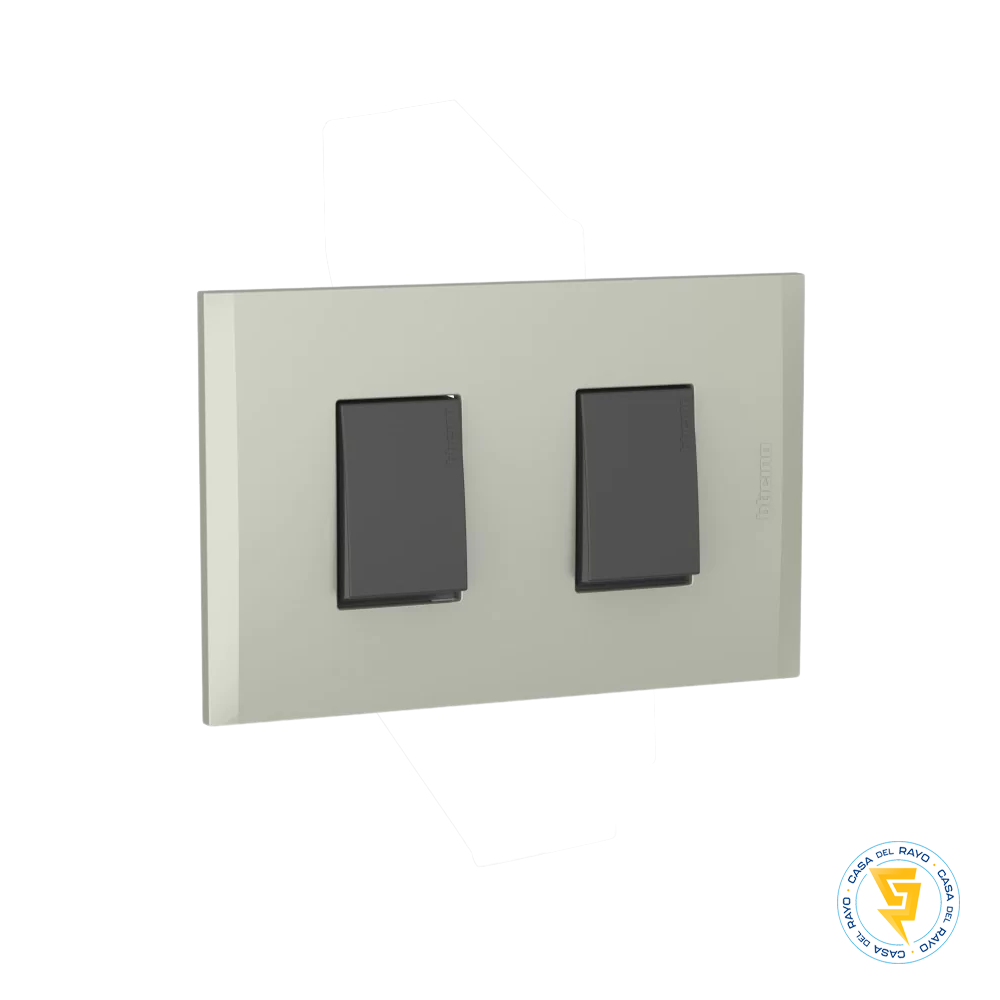 INTERRUPTOR EMBUTIDO DOBLE 9/15 ANTRACITA TERRA NOBILE BTICINO