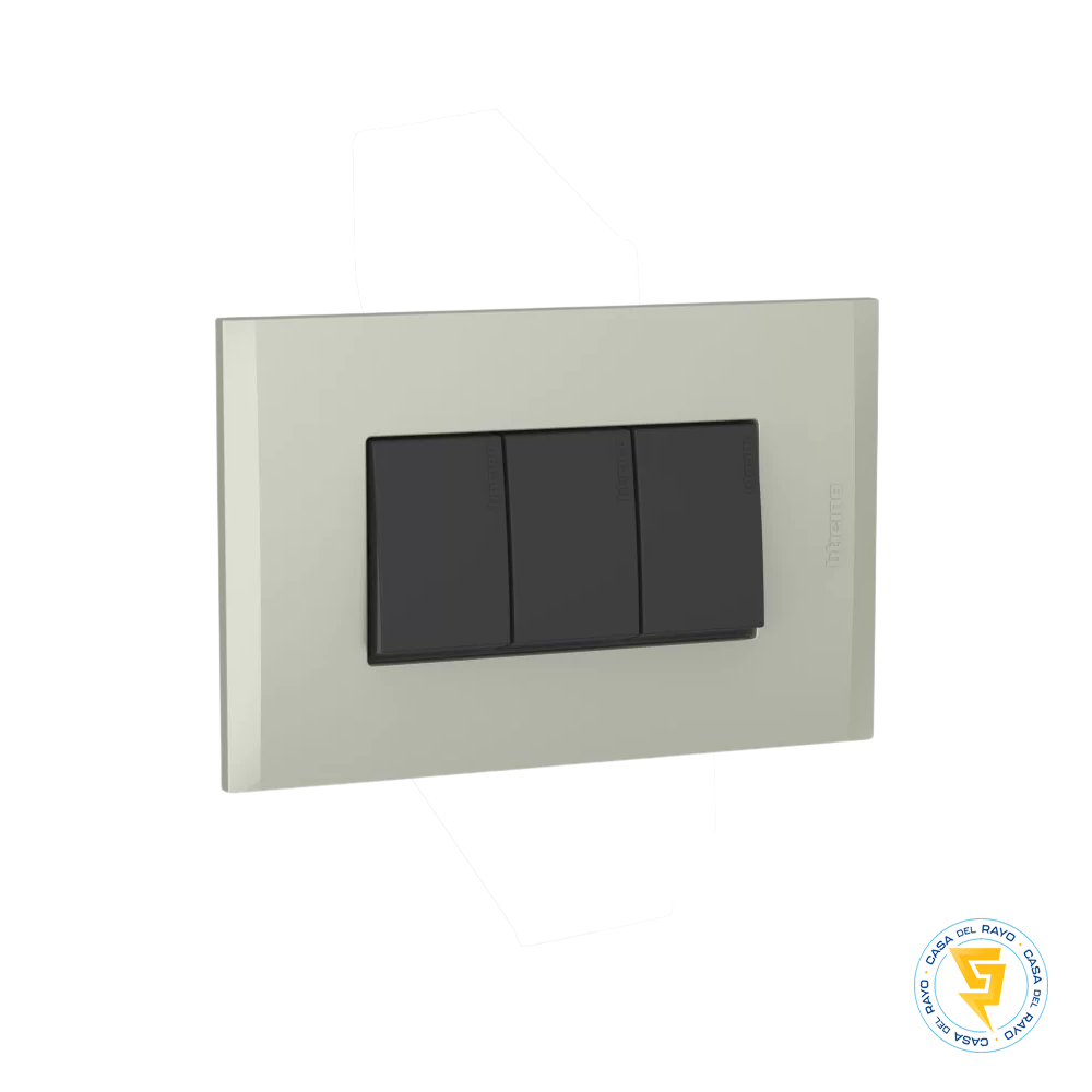 INTERRUPTOR EMBUTIDO TRIPLE 9/32 ANTRACITA TERRA NOBILE BTICINO