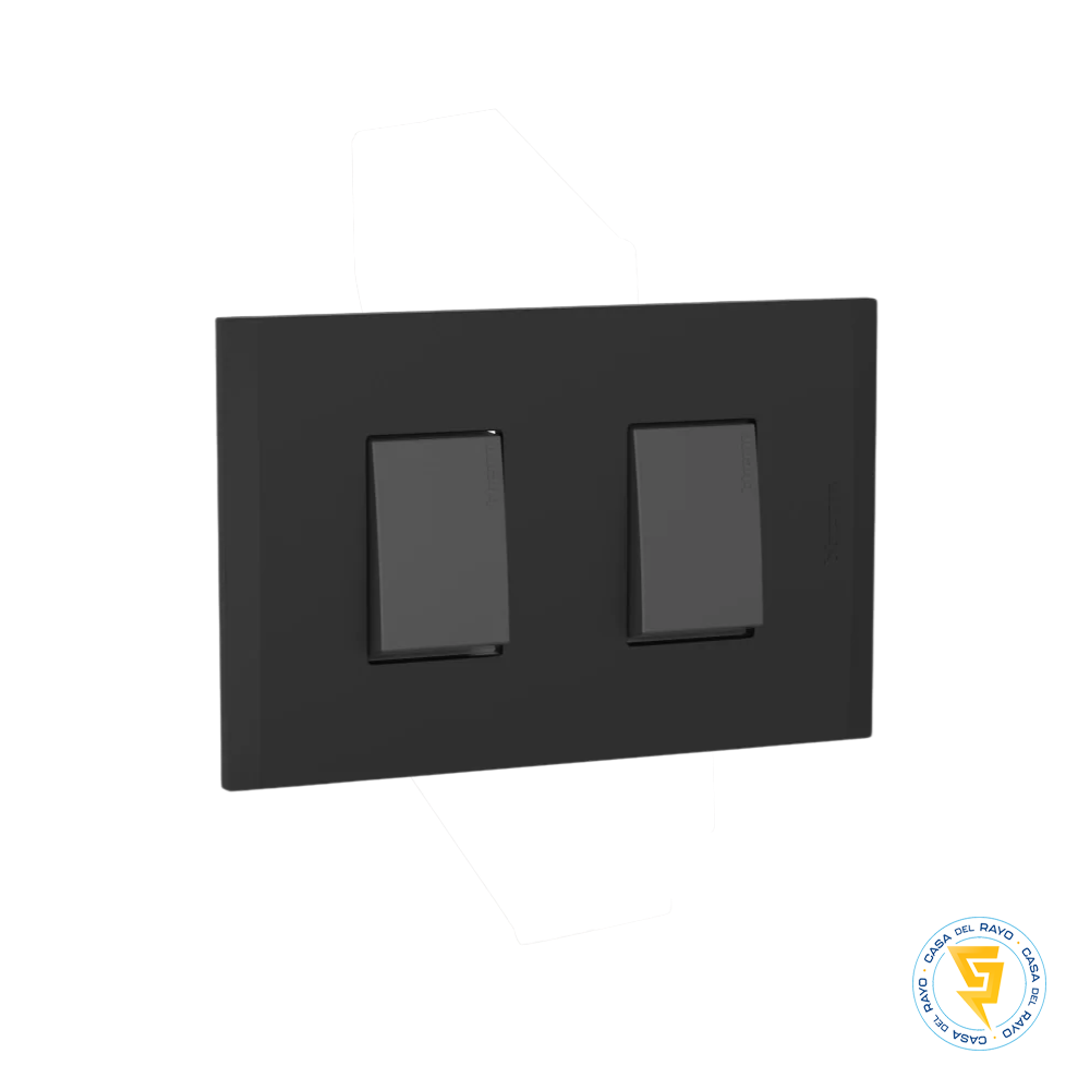 INTERRUPTOR EMBUTIDO DOBLE 9/15 ANTRACITA BLACK NOBILE BTICINO
