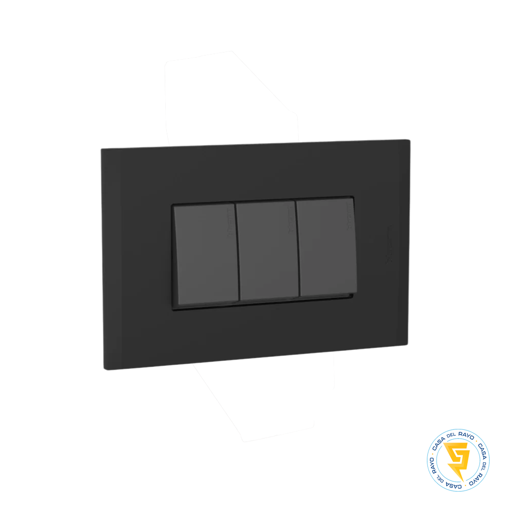 INTERRUPTOR EMBUTIDO TRIPLE 9/32 ANTRACITA BLACK NOBILE BTICINO