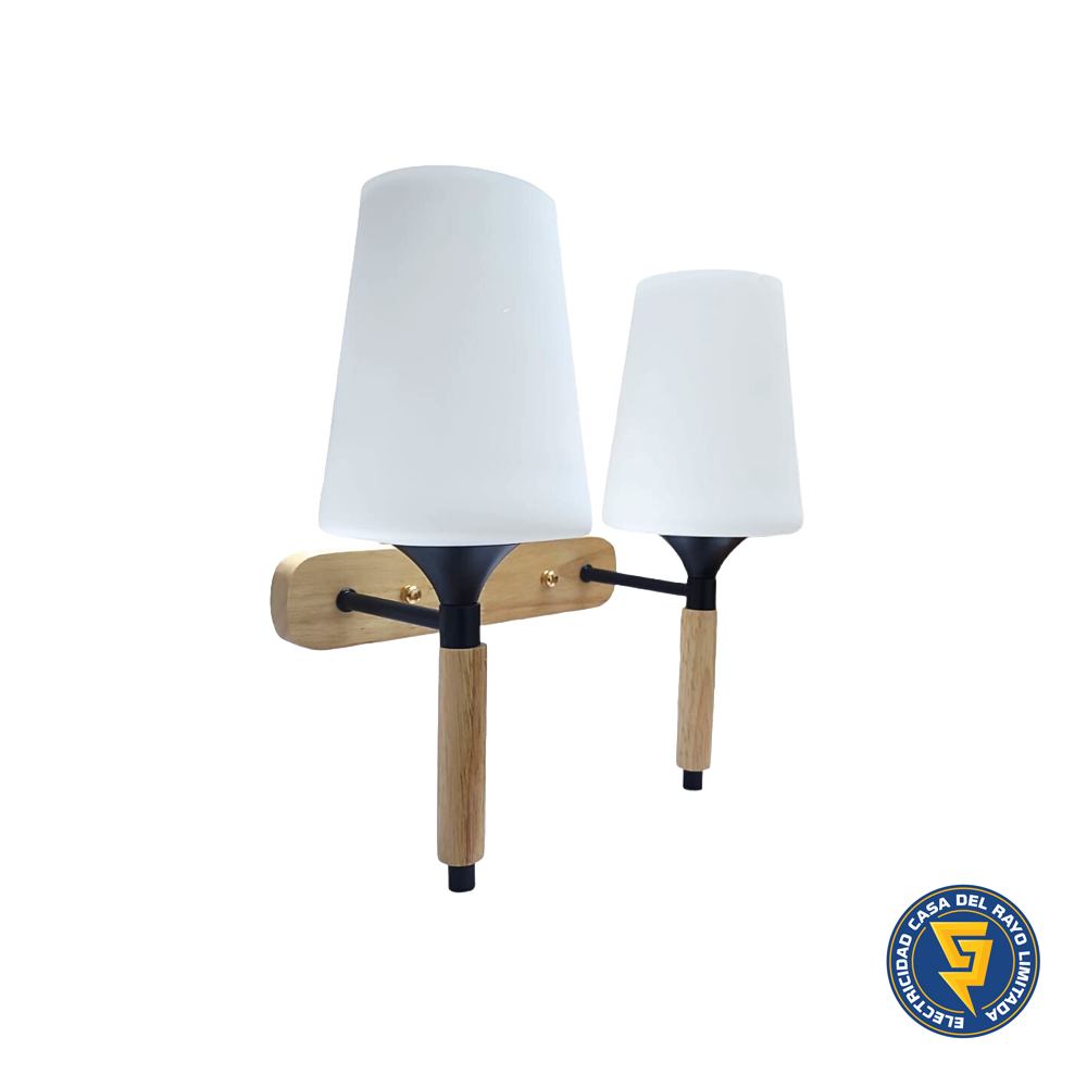 LAMPARA APLIQUE DOBLE PORTA AMPOLLETA E27 MODELO LUSITANIA KONNERGIE