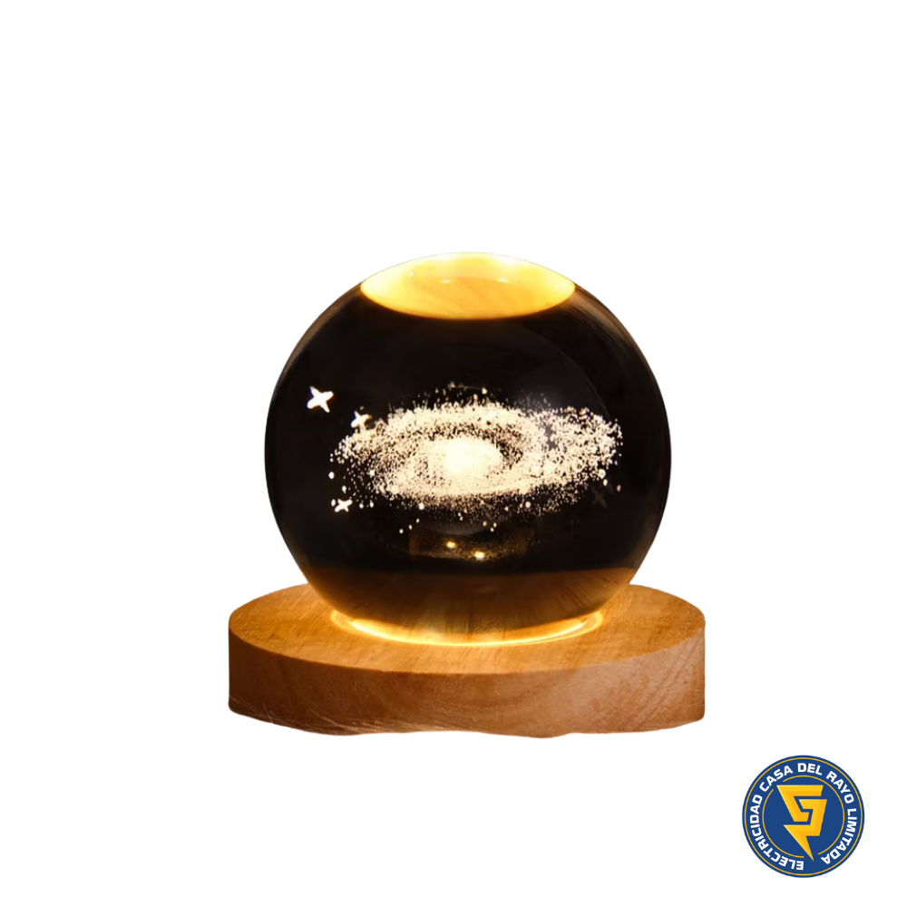 LÁMPARA DE MESA LED BOLA DE CRISTAL 6" UNIVERSO 3000K DC5V USB 1W