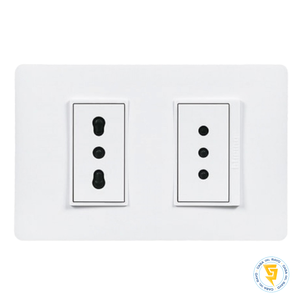 ENCHUFE DOBLE 10A+10/16A LUZICA BLANCO BTICINO