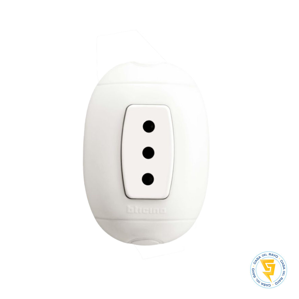 ENCHUFE SENCILLO 10A. SPTO. LINEA OVAL BLANCO BTICINO