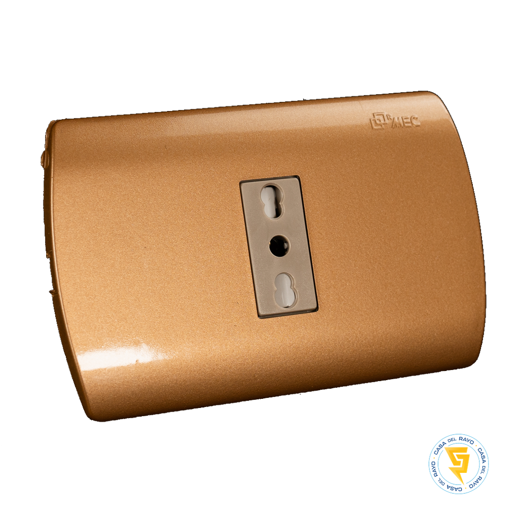 ENCHUFE HEMBRA SENCILLO 2P+T 10/16A ARIS DORADO MEC