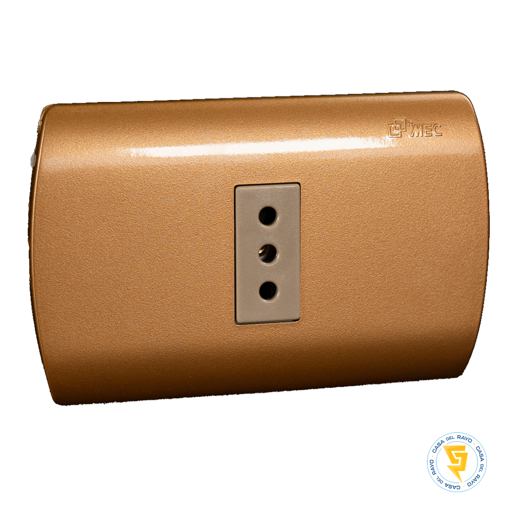 ENCHUFE HEMBRA SENCILLO 2P+T 10A ARIS DORADO MEC