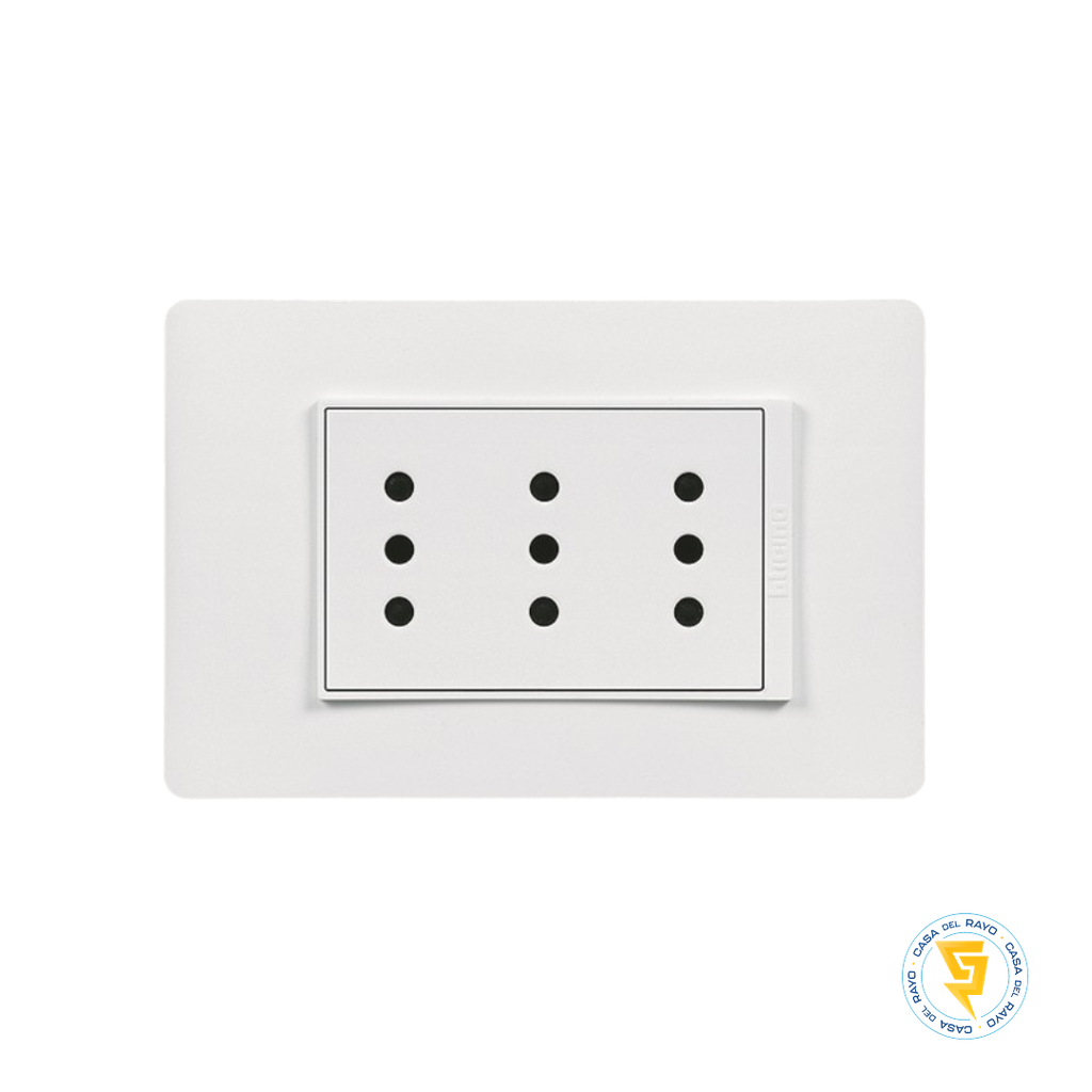 ENCHUFE TRIPLE 10A COMPACTO LUZICA BLANCO BTICINO
