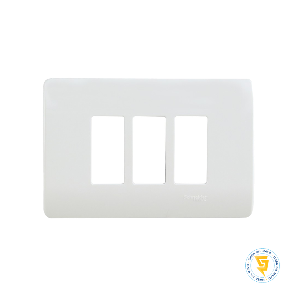 PLACA 3 MODULOS GENESIS BLANCO SCHNEIDER ELECTRIC