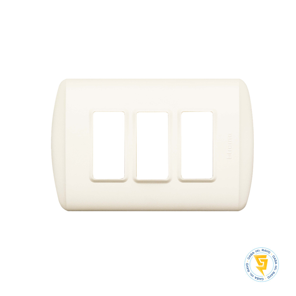 PLACA 3 MODULOS MODUS PLUS BLANCO BTICINO