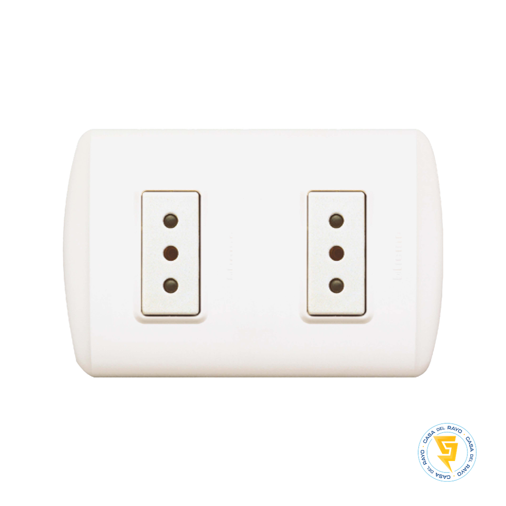 ENCHUFE DOBLE 2P+T 10A MODUS PLUS BLANCO BTICINO