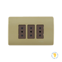 ENCHUFE TRIPLE 2P+T 10A GENESIS DORADO SCHNEIDER ELECTRIC