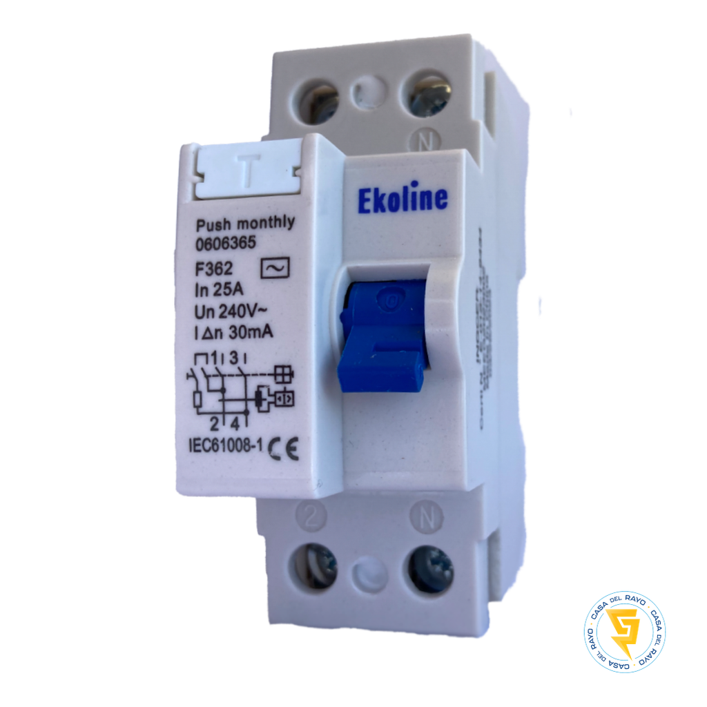 INTERRUPTOR DIFERENCIAL 25A 2P 30mA EKOLINE