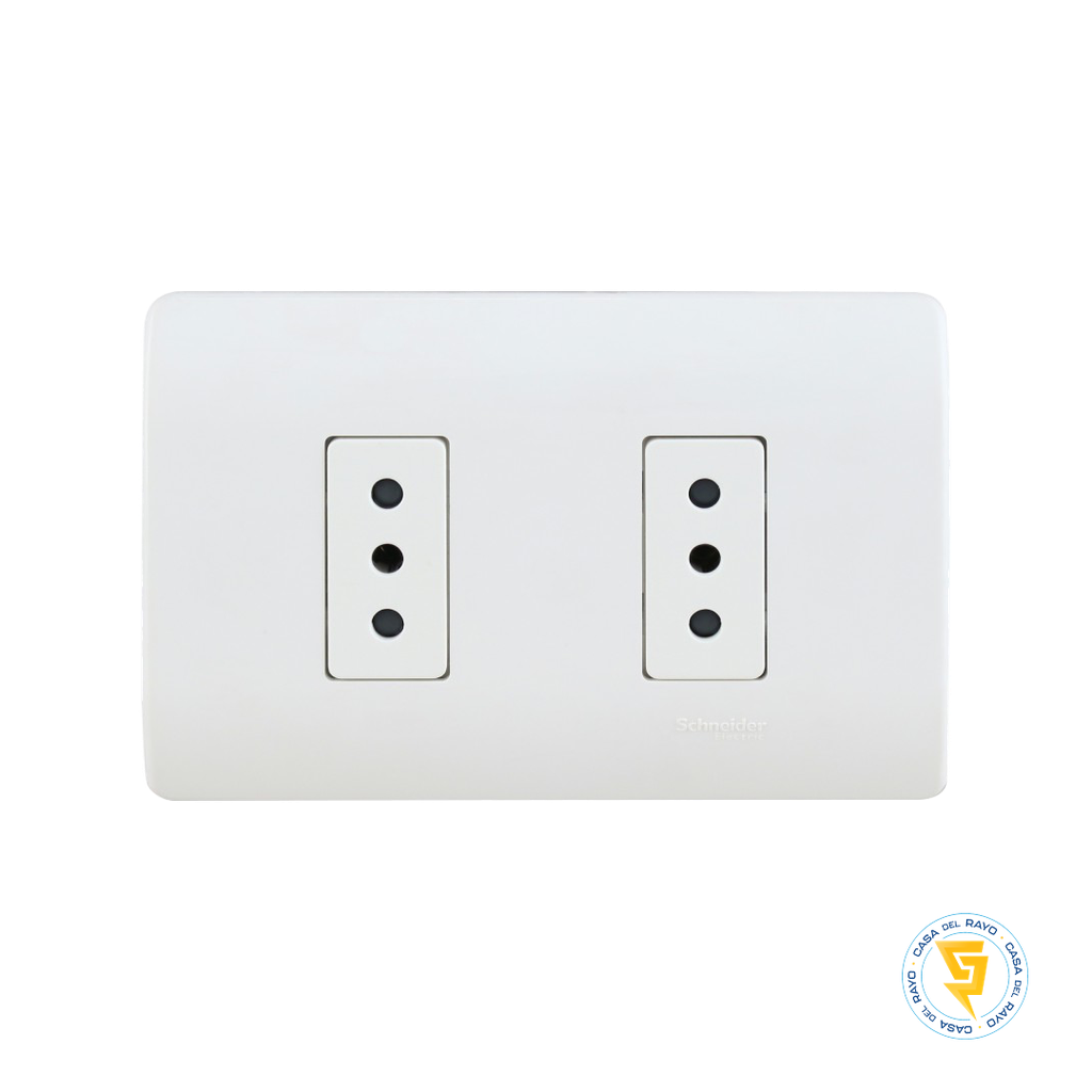 ENCHUFE DOBLE 2P+T 10A GENESIS BLANCO SCHNEIDER ELECTRIC