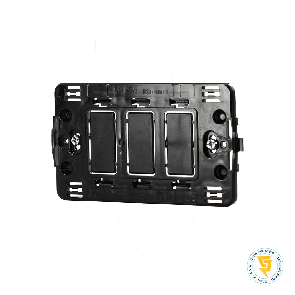 SOPORTE PLASTICO 3 PUESTOS MAGIC BTICINO