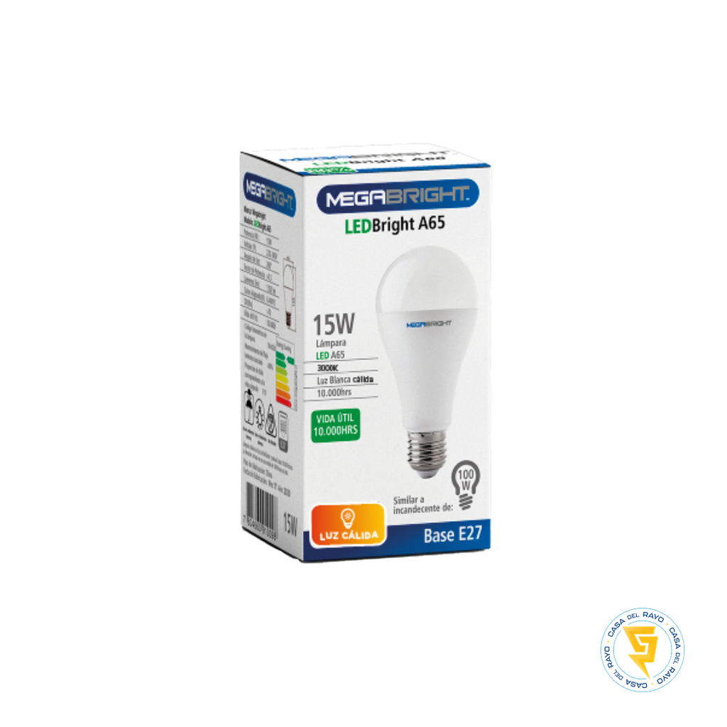 AMPOLLETA LED A65 15W/100W E27 MEGABRIGHT