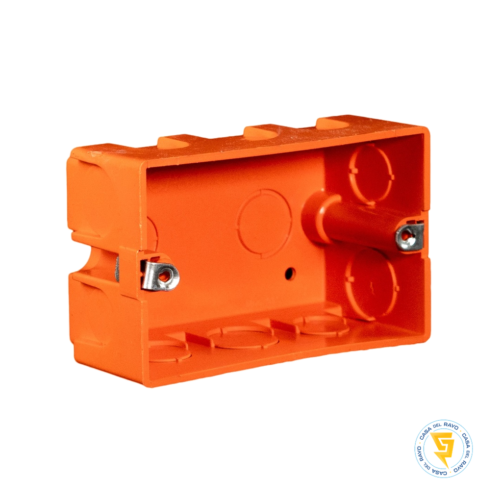 CAJA ELECTRICA PARA TABIQUE NARANJA CON OREJA METALICA MEC