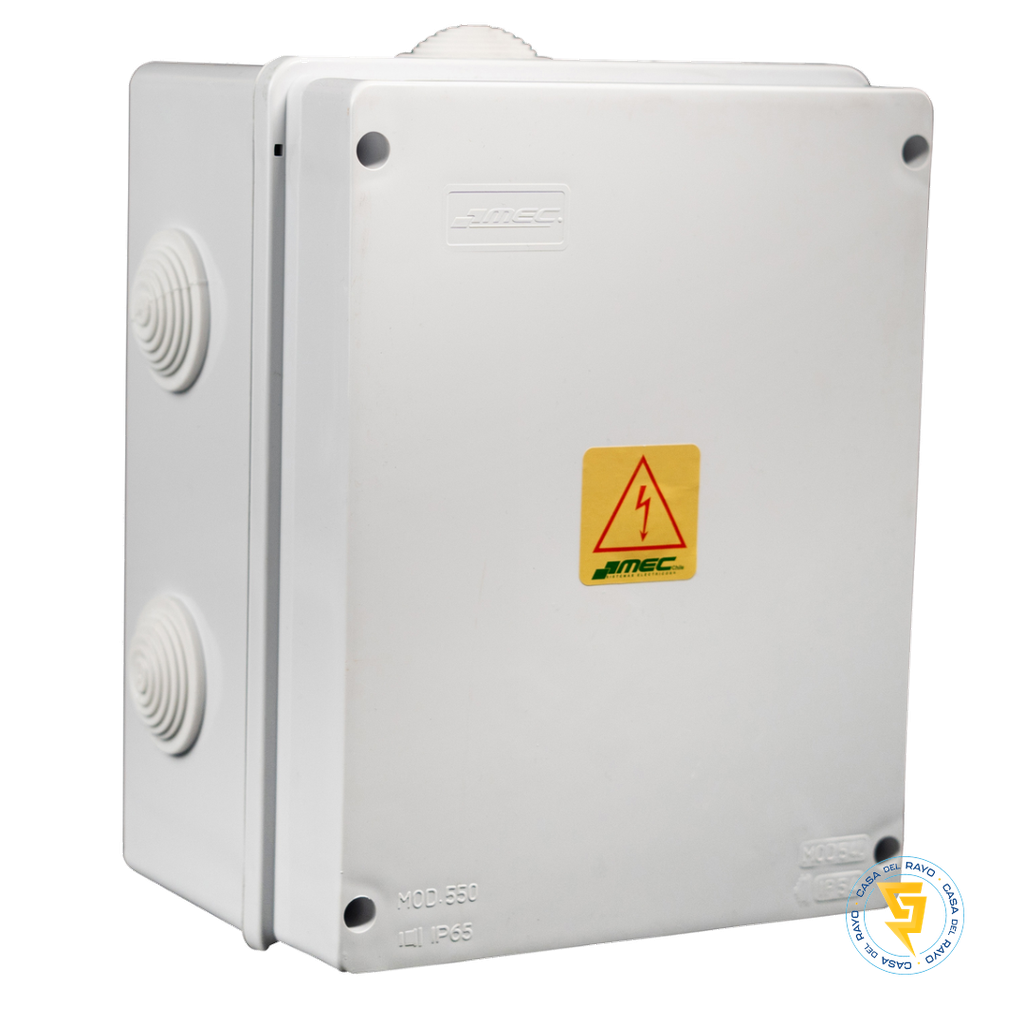 CAJA ESTANCA RECTANGULAR CON CONOS 220X170MM IP55 MEC LIBRE DE HALOGENO