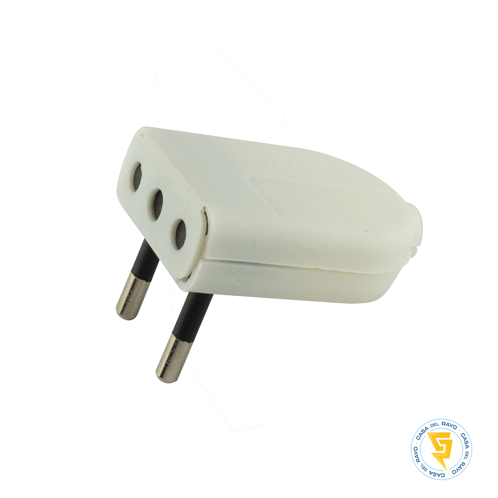 ENCHUFE MACHO CONVERTIBLE 2P 10A BLANCO MEC