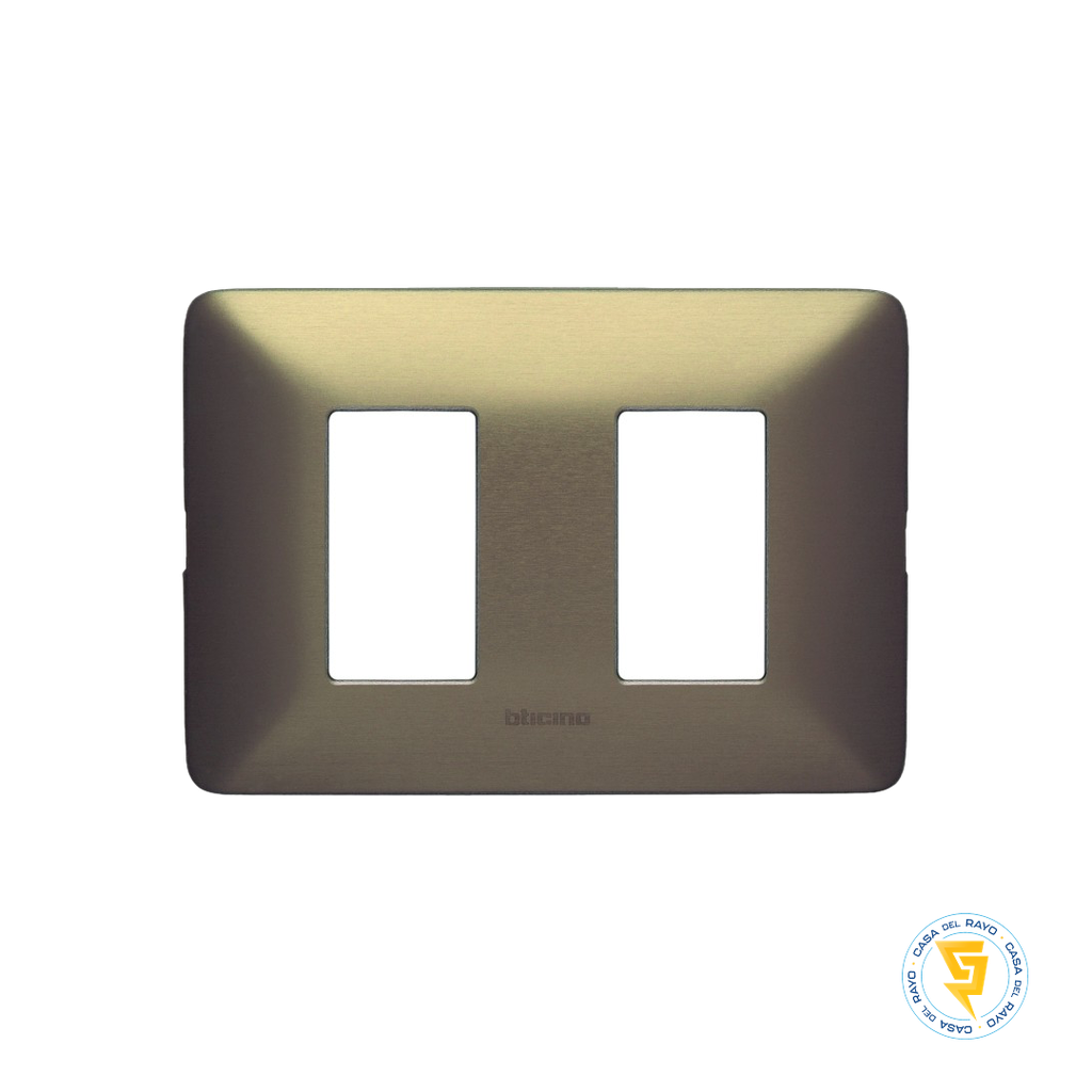 PLACA 2 MODULO MATIX TITANIO BTICINO (SIN SOPORTE)