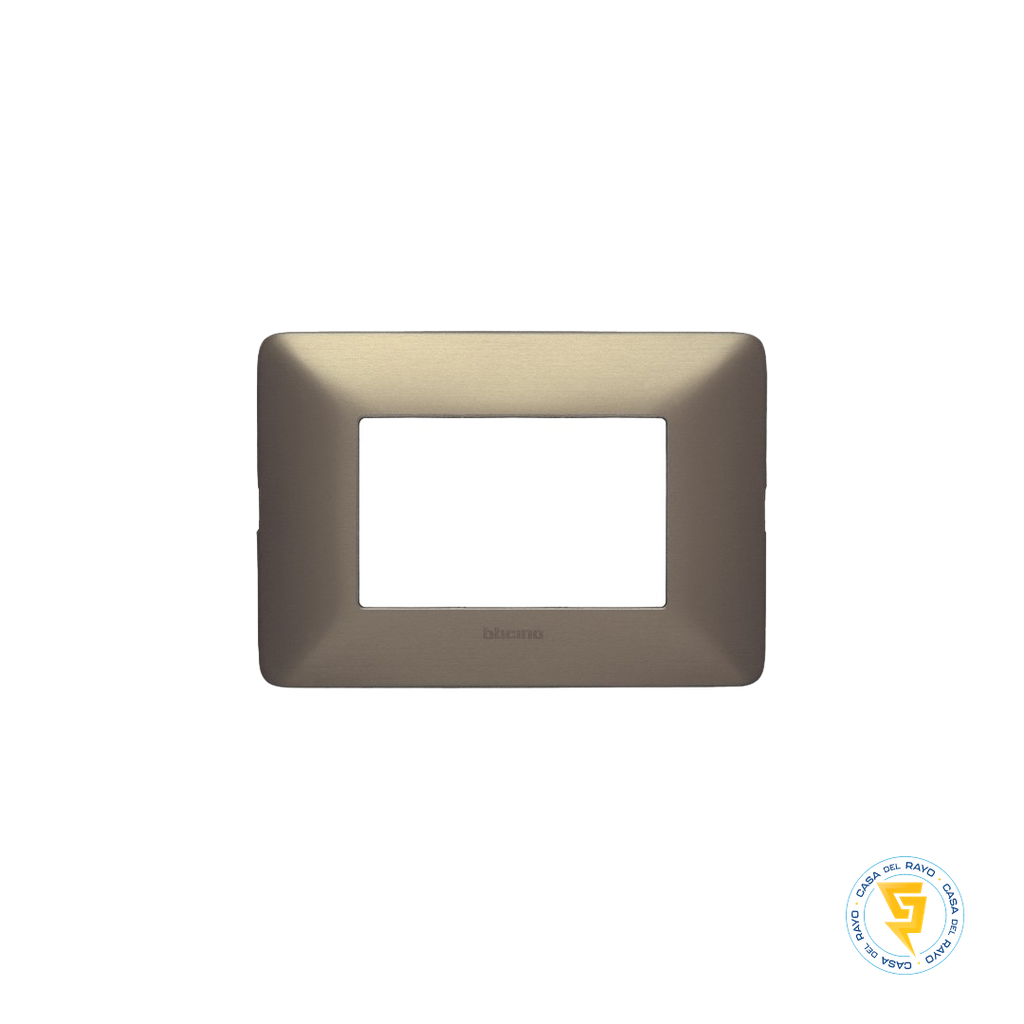 PLACA 3 MODULO MATIX TITANIO BTICINO (SIN SOPORTE)