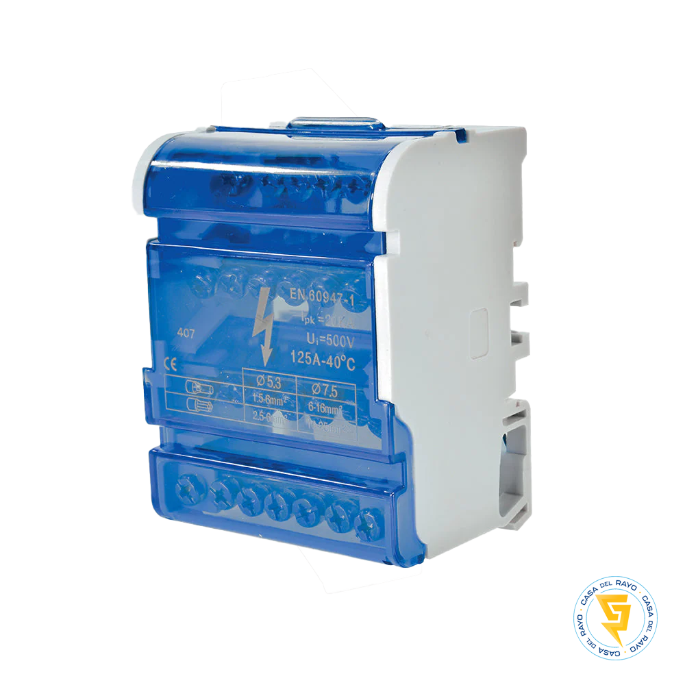 BARRA REPARTIDORA TETRAPOLAR 4X7 125A LEXO