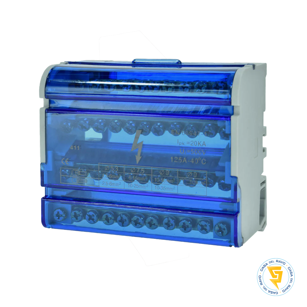 BARRA REPARTIDORA TETRAPOLAR 4x11 125A LEXO