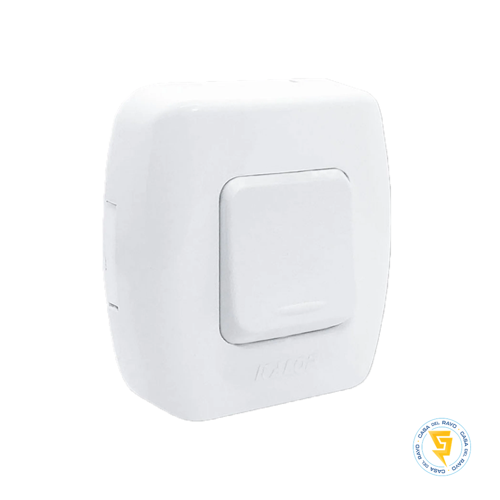 INTERRUPTOR SENCILLO PULSADOR SOBREPUESTO TEKNA BLANCO KALOP