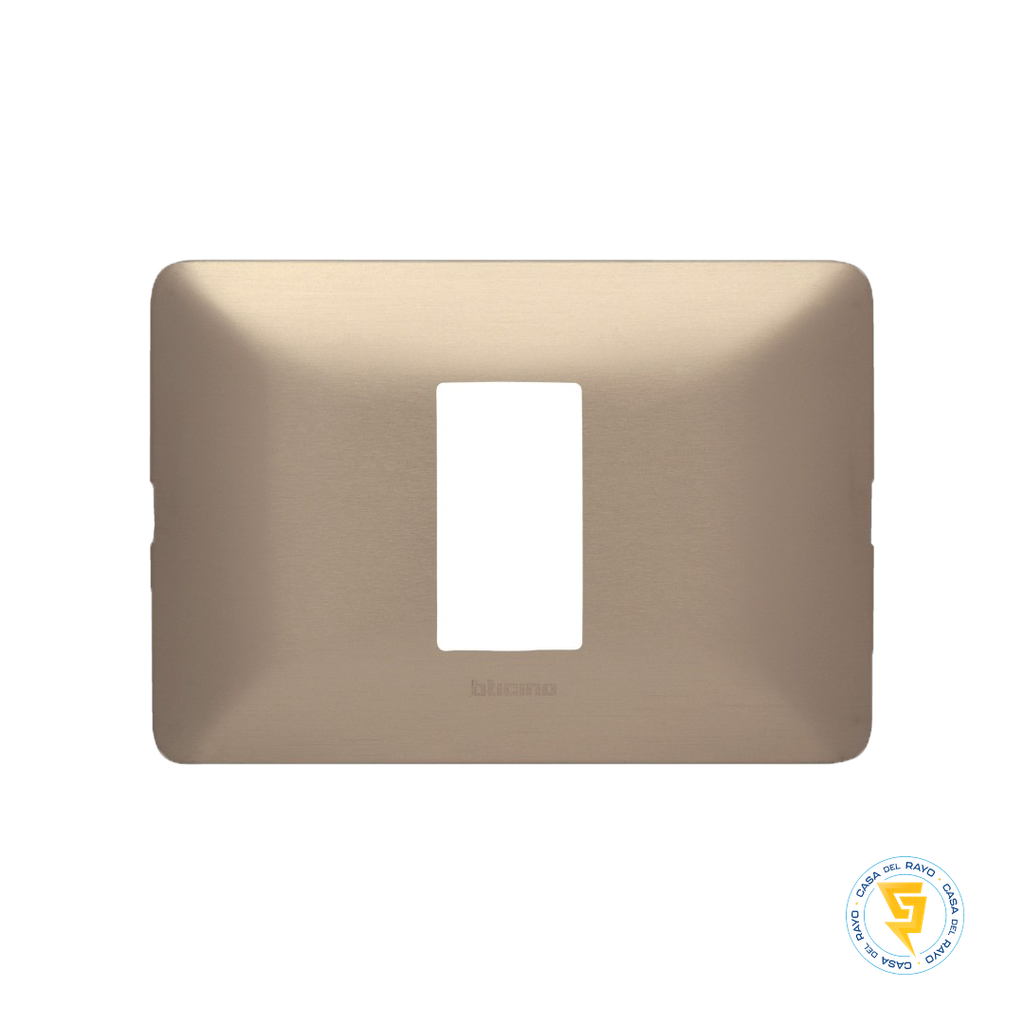 PLACA 1 MODULO MATIX ALUMINIO CHAMPAGNE BTICINO (SIN SOPORTE)