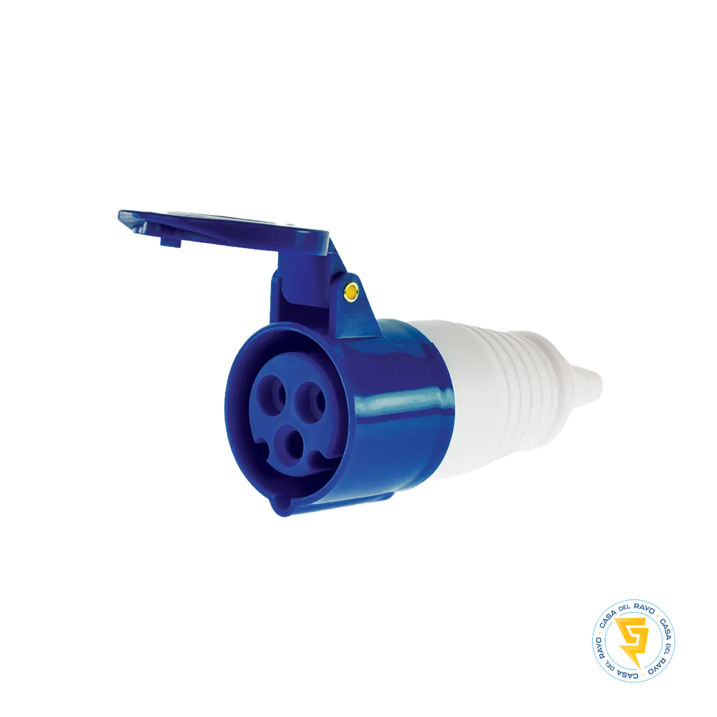 HEMBRA VOLANTE INDUSTRIAL 32A 2P+T AZUL 220V IP44 EKOLINE